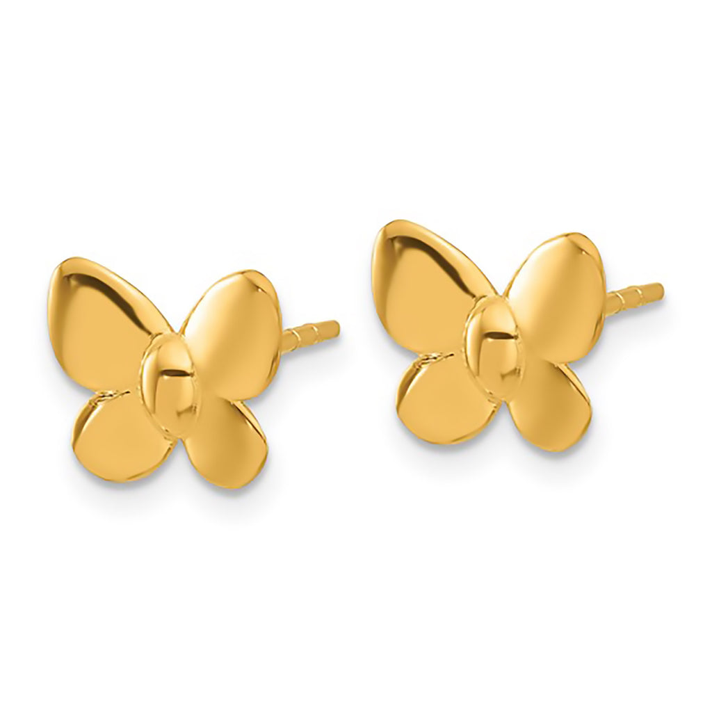 24K Gold Butterfly Stud Earrings
