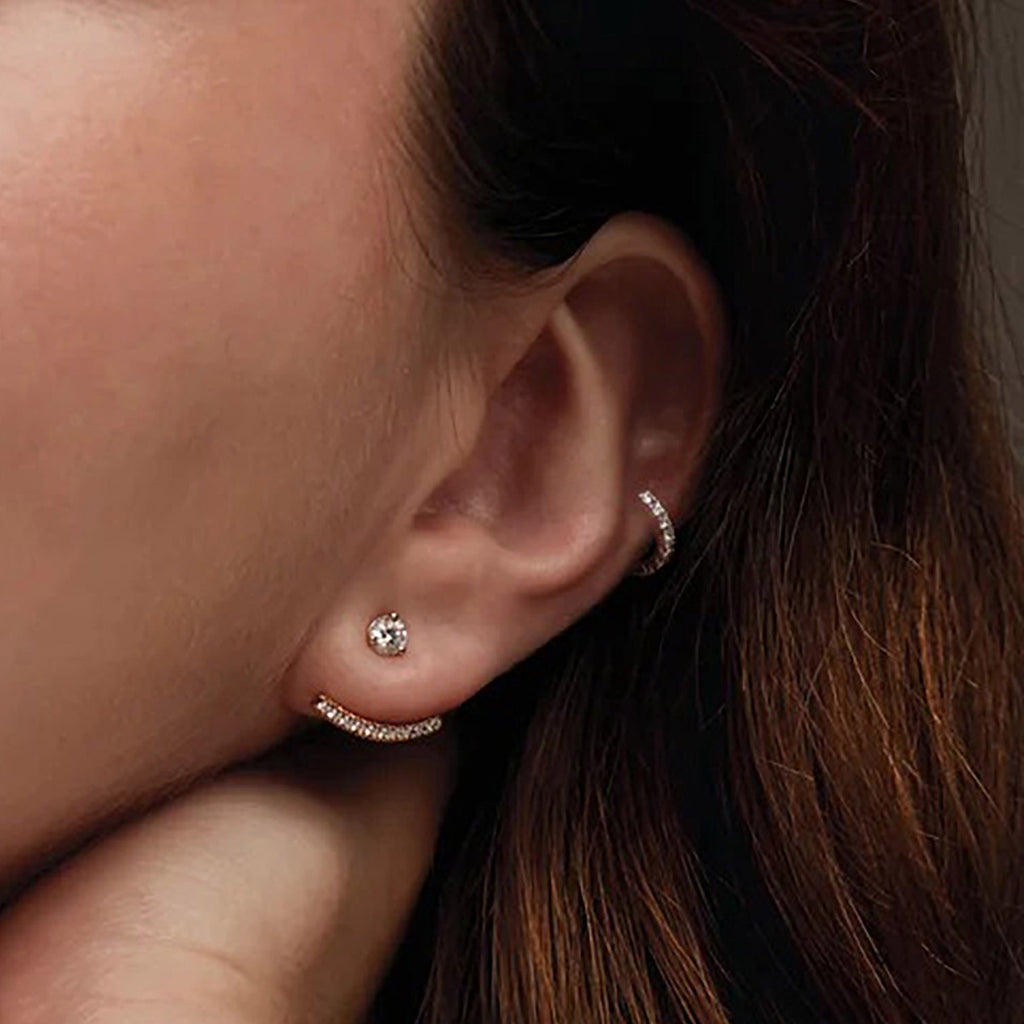 Lab-Grown Diamond Curved Bar Earring Jackets
