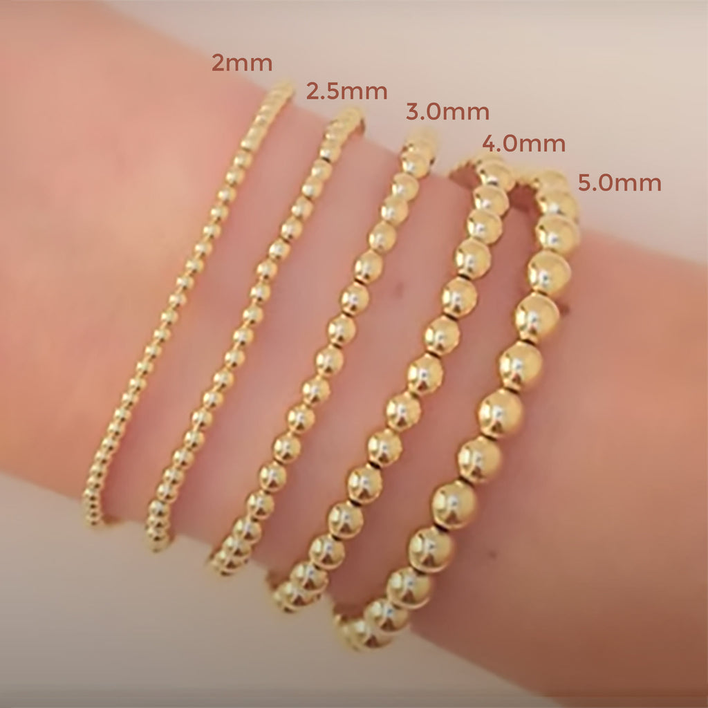 3mm Caviar Bead Stretch Bracelet