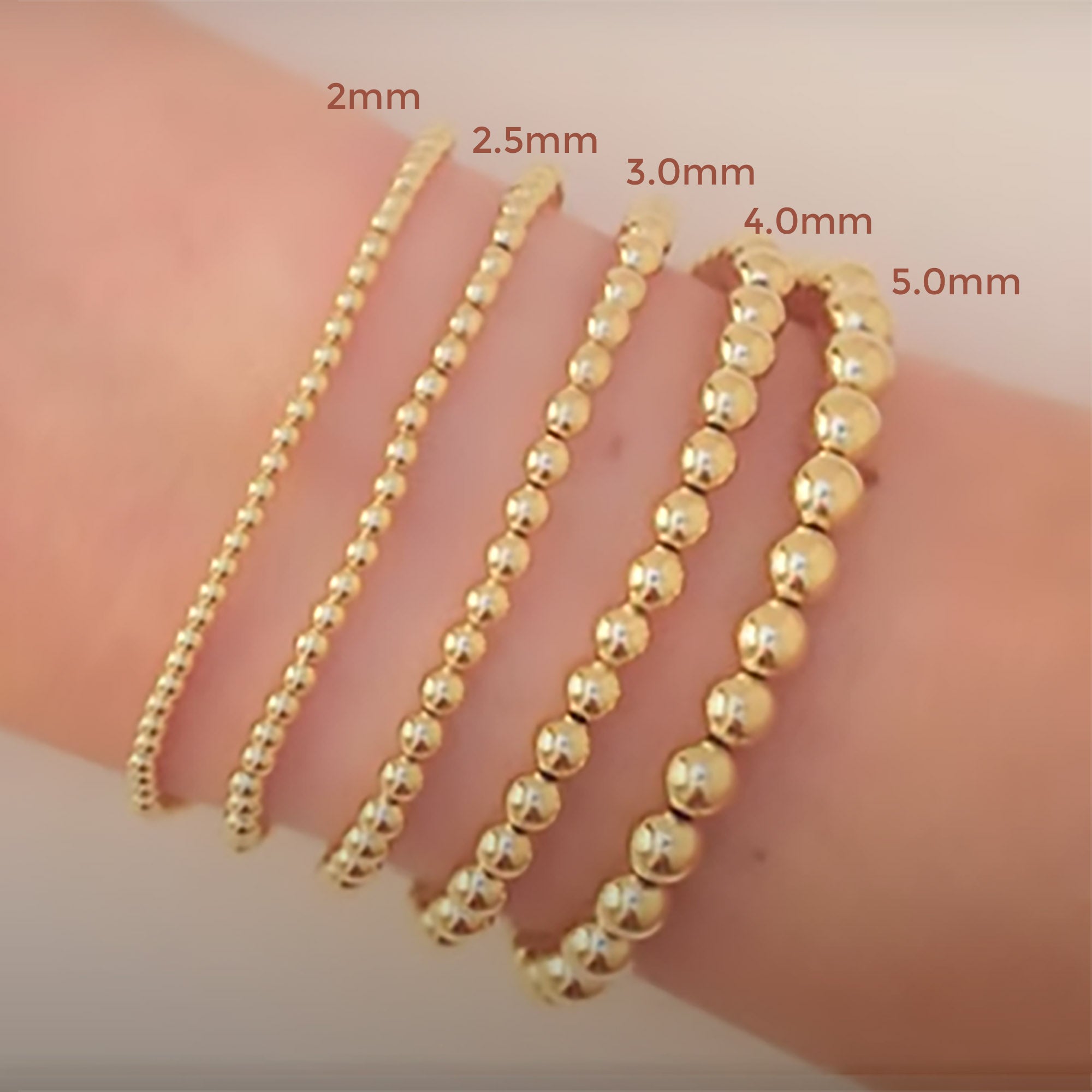 3mm Caviar Bead Stretch Bracelet