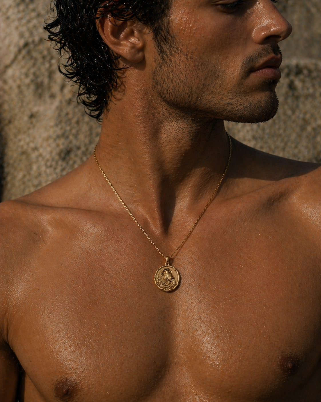 AQUARIUS ⟡ Vintage Zodiac Coin Medallion