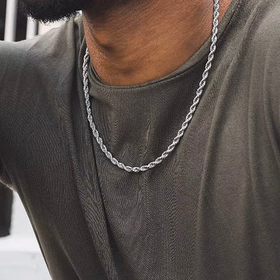 4mm Diamond-Cut Rope Chain ⟡ Lightweight