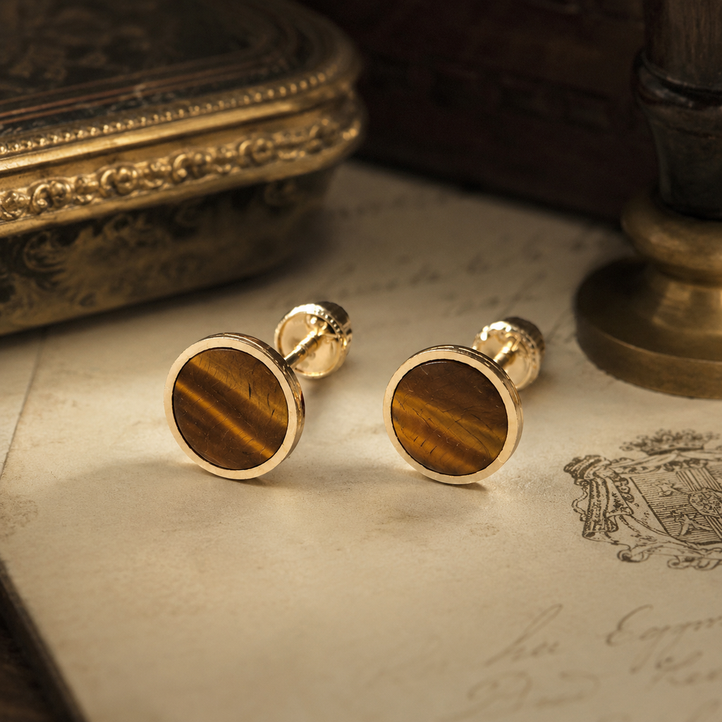 Signature Studs ⬩ Tiger Eye