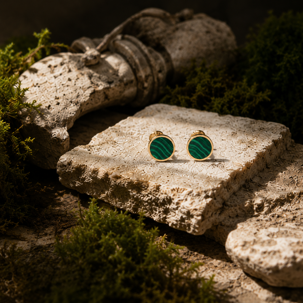 Signature Studs ⬩ Malachite