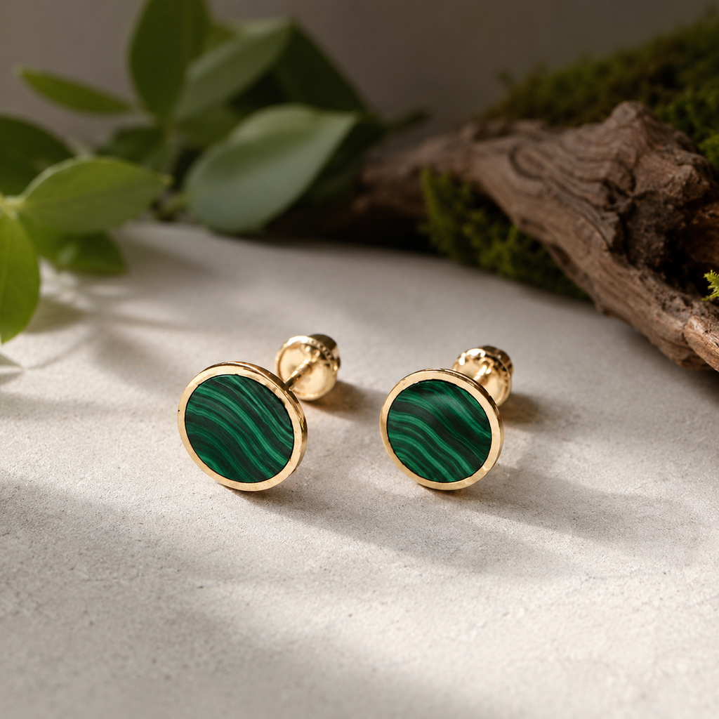 Signature Studs ⬩ Malachite