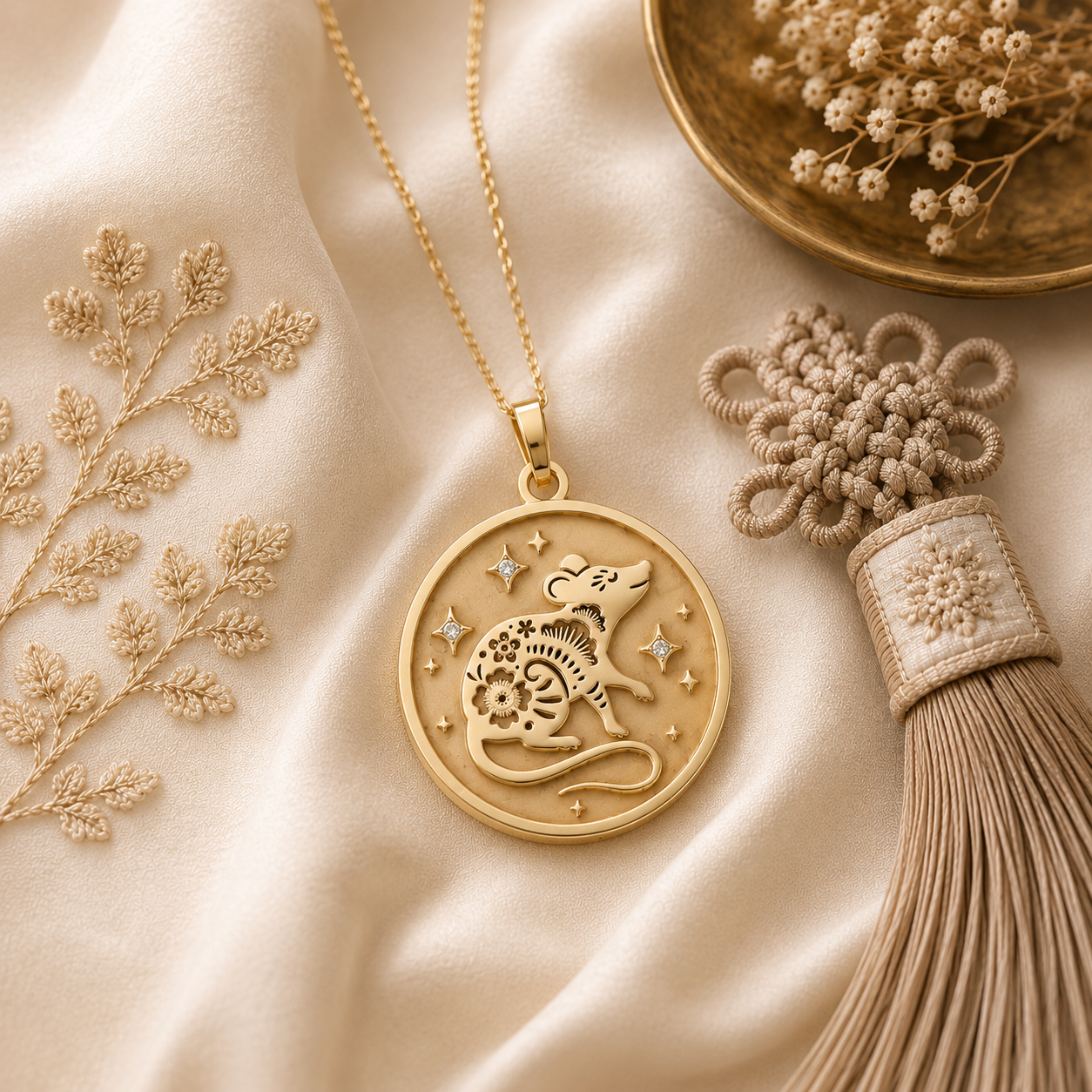 Rat (鼠)  Lunar Zodiac Medallion