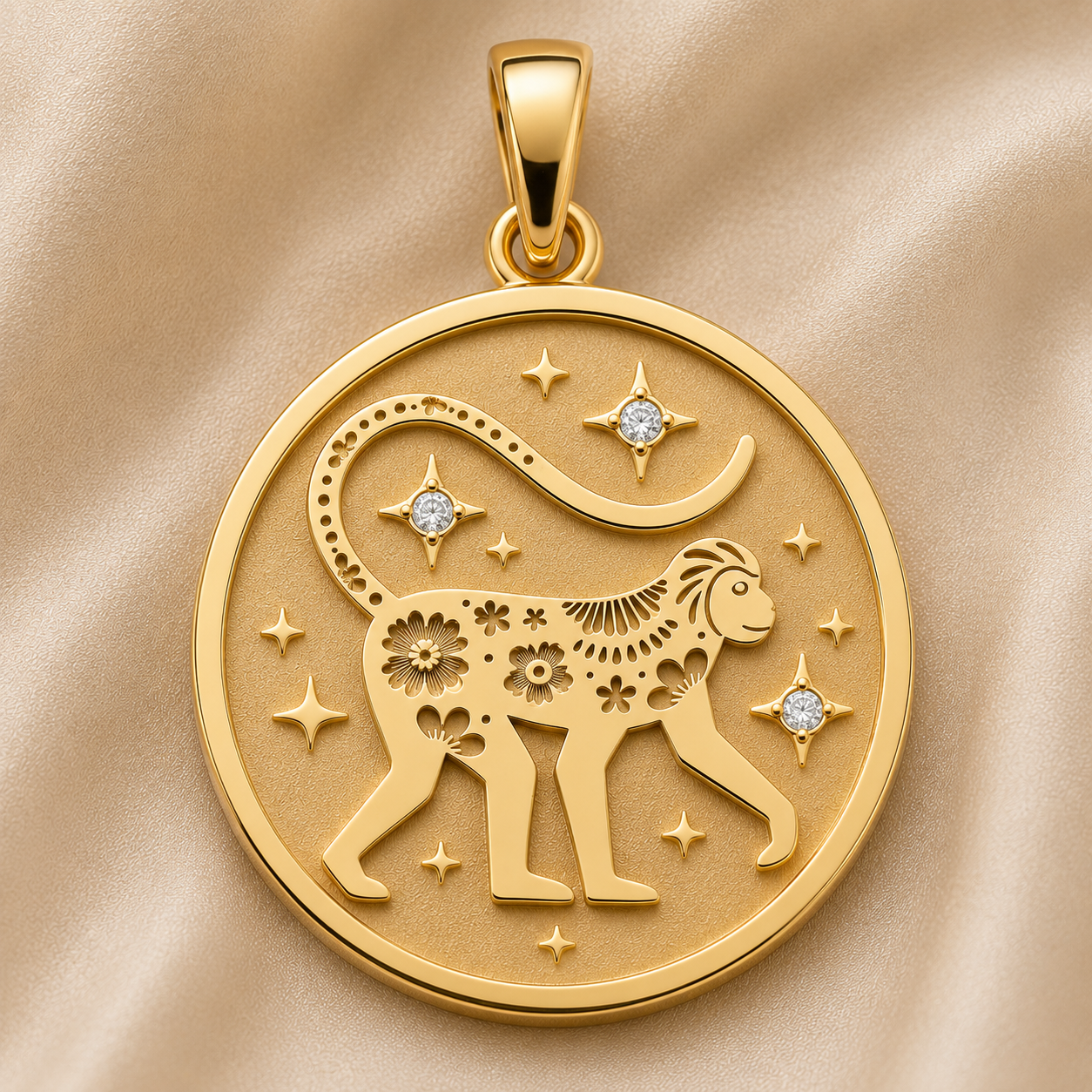 Monkey (猴) Lunar Zodiac Medallion