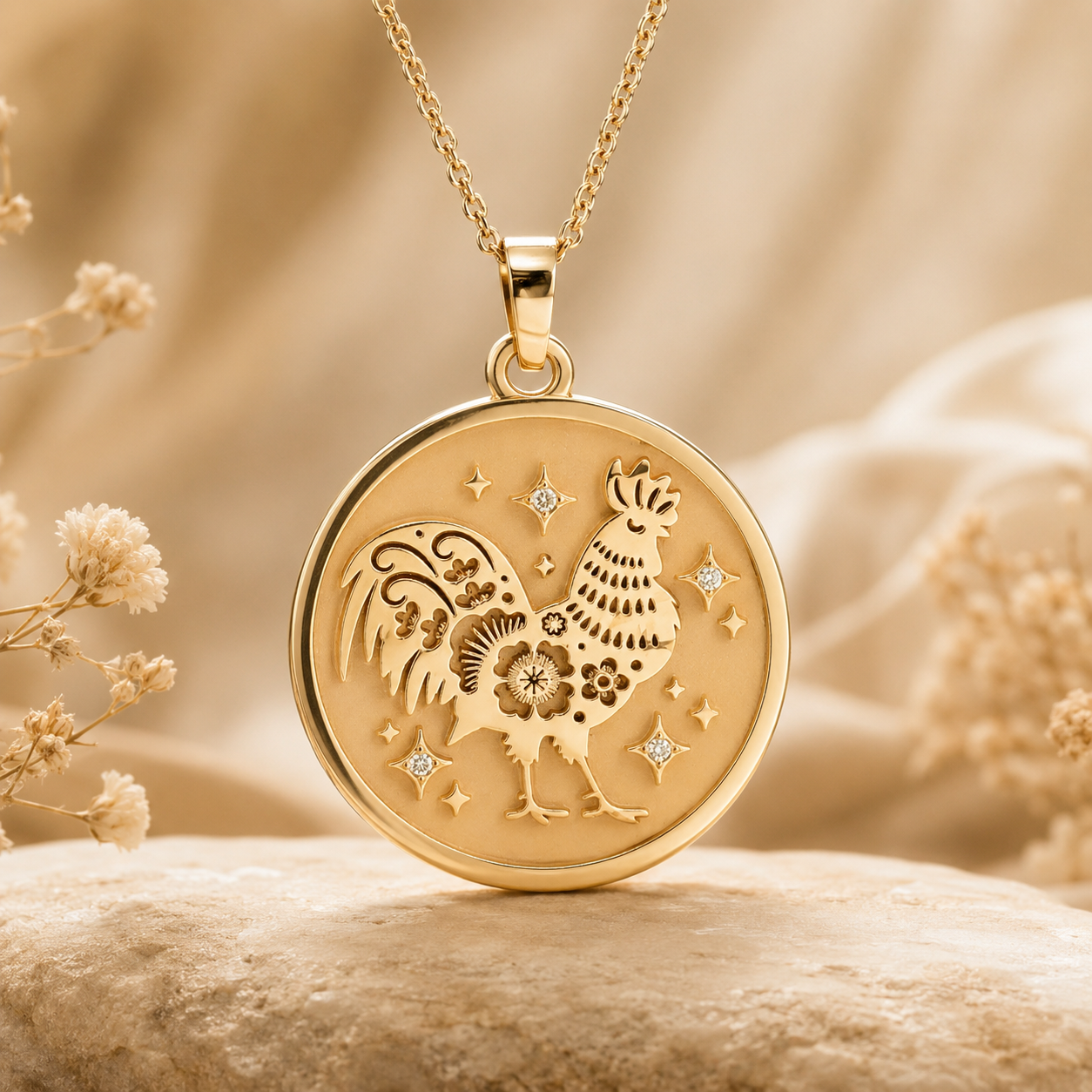 Rooster (雞) Lunar Zodiac Medallion
