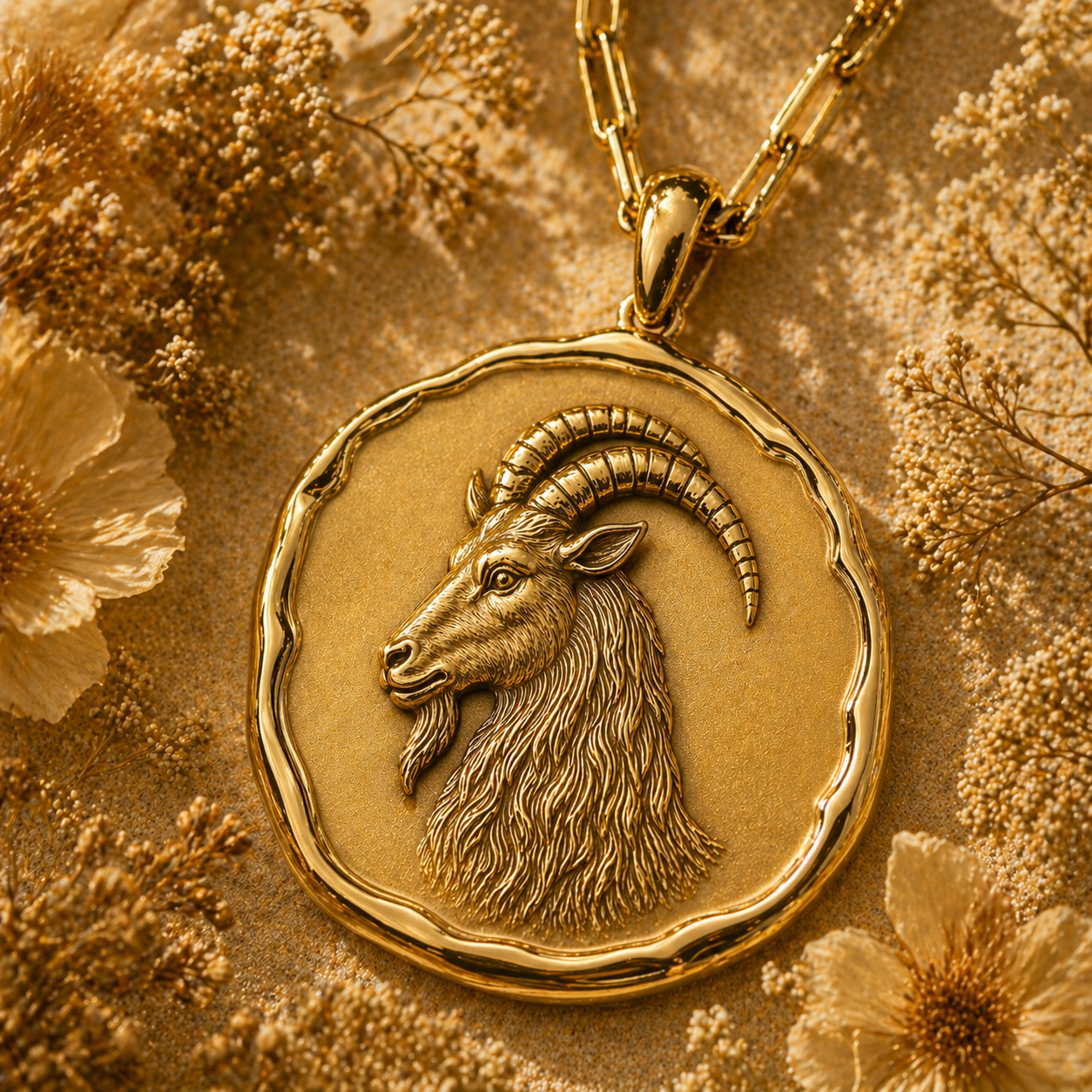 CAPRICORN ⟡ Vintage Zodiac Coin Medallion
