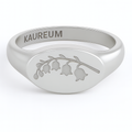 Lily of The Valley ⟡ Birth Flower East West Oval Signet Ring