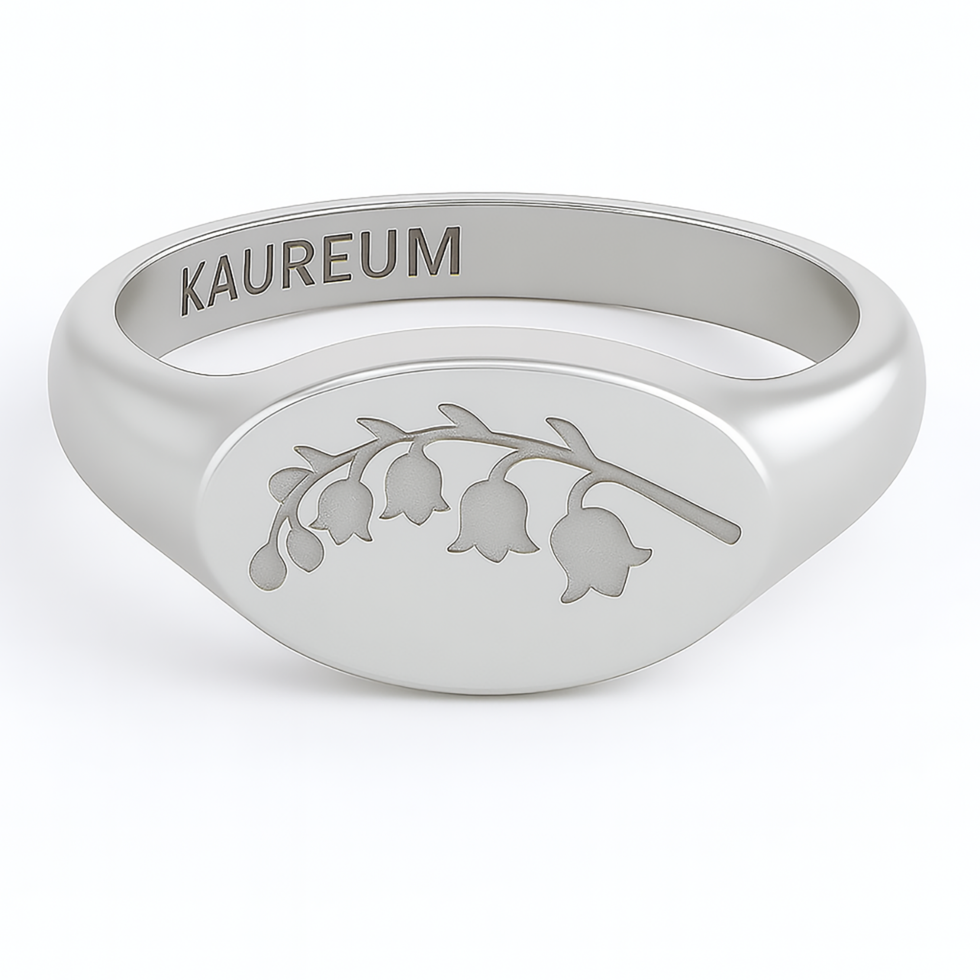 Lily of The Valley ⟡ Birth Flower East West Oval Signet Ring