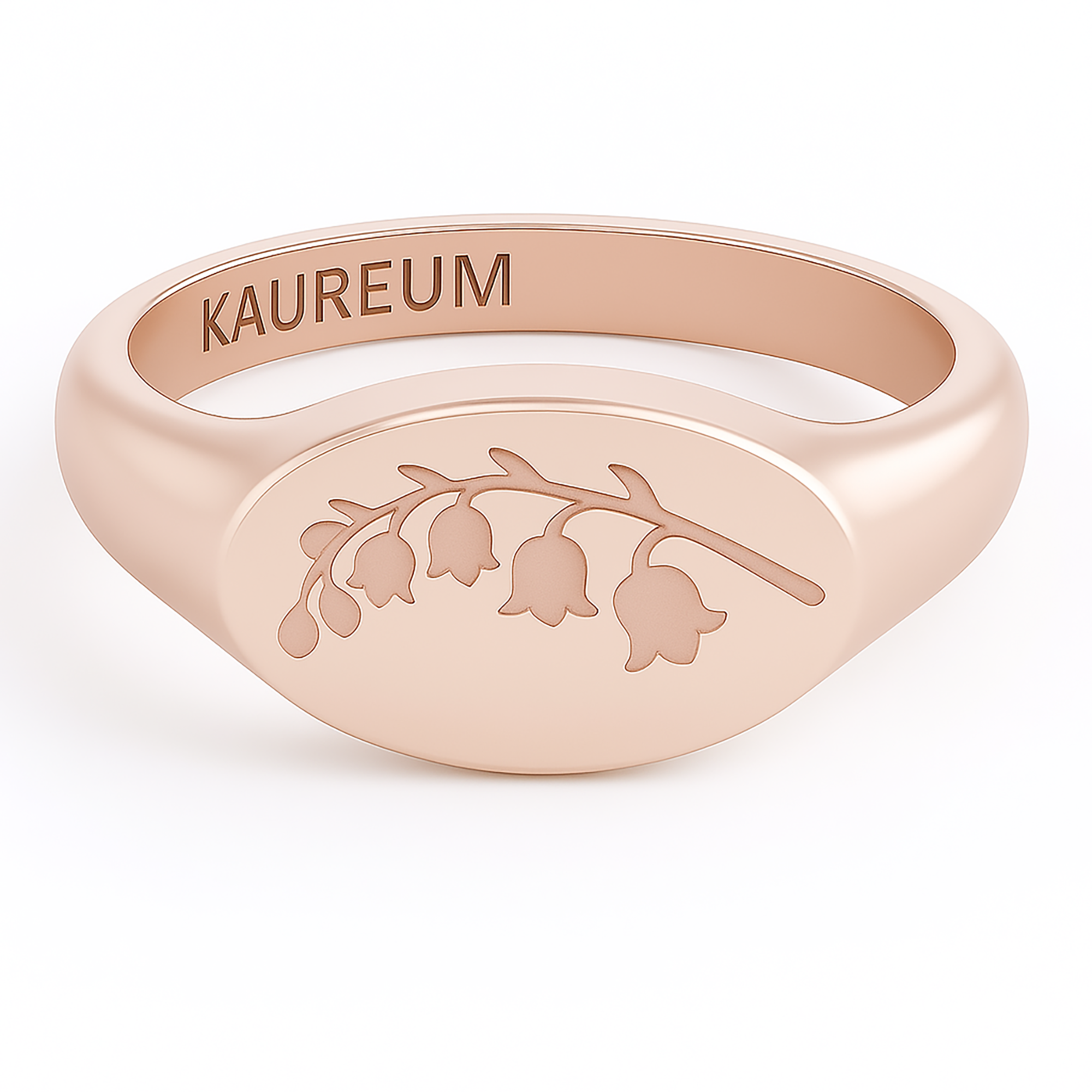 Lily of The Valley ⟡ Birth Flower East West Oval Signet Ring