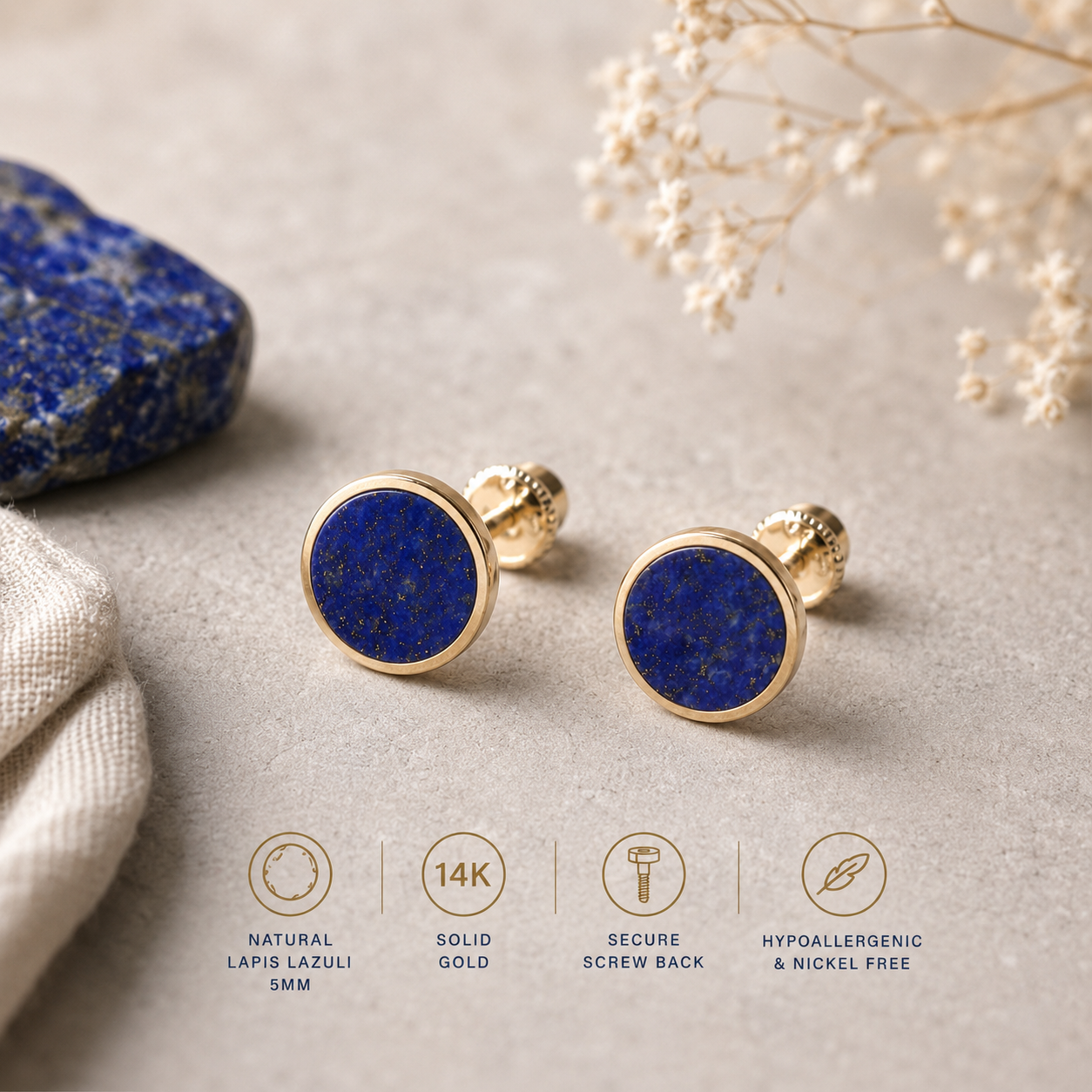 Signature Studs ⬩ Lapis Lazuli