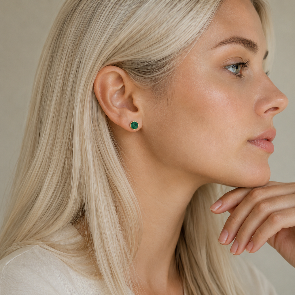 Signature Studs ⬩ Malachite