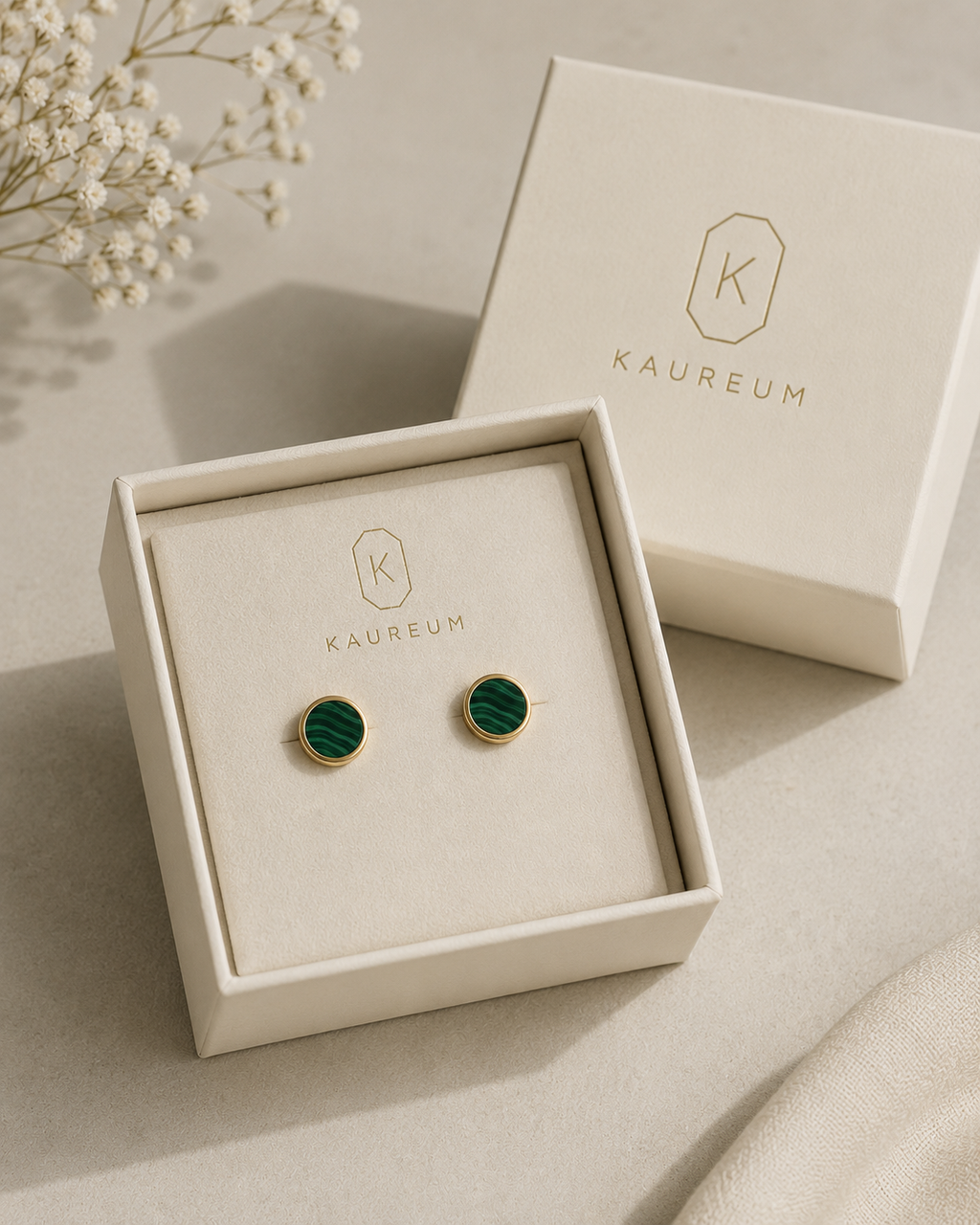 Signature Studs ⬩ Malachite