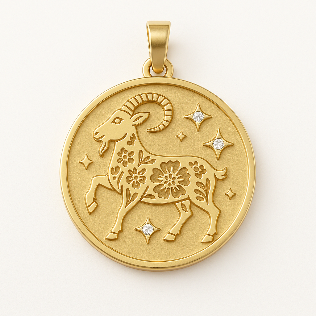 Large Year of The Goat (羊 ) Lunar Zodiac Coin Pendant