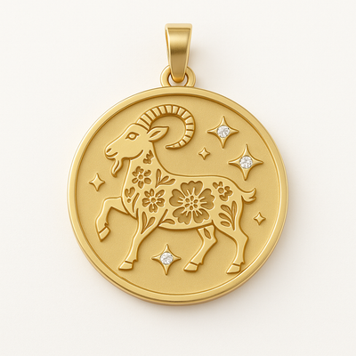 Large Year of The Goat (羊 ) Lunar Zodiac Coin Pendant