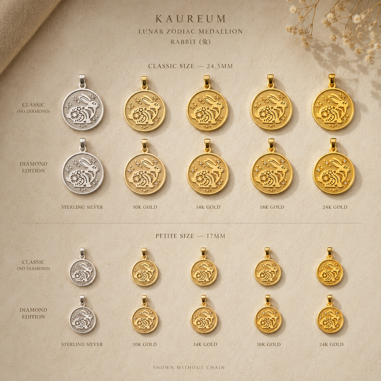 Rabbit (兔) Lunar Zodiac Medallion