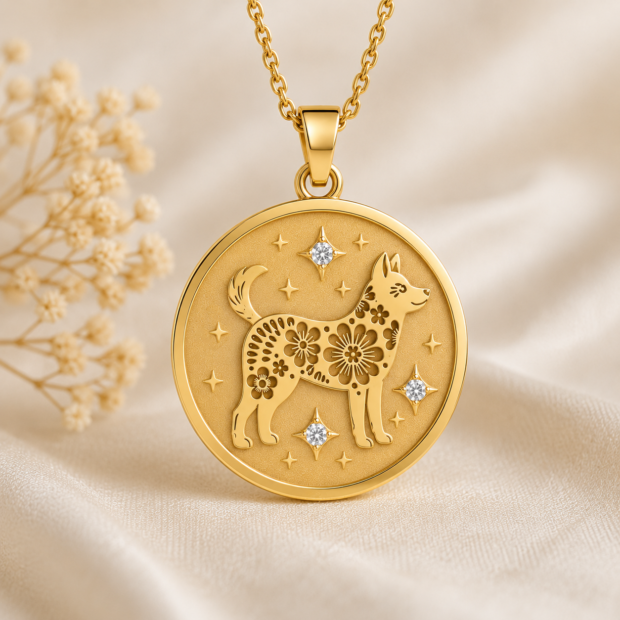 Dog (狗) Lunar Zodiac Medallion