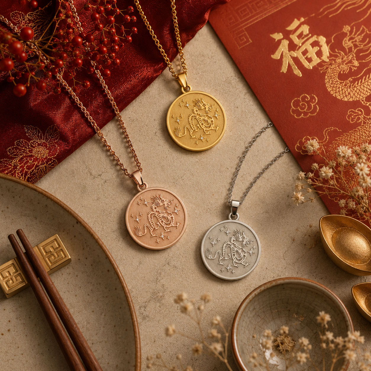 Dragon (龍) Lunar Zodiac Medallion