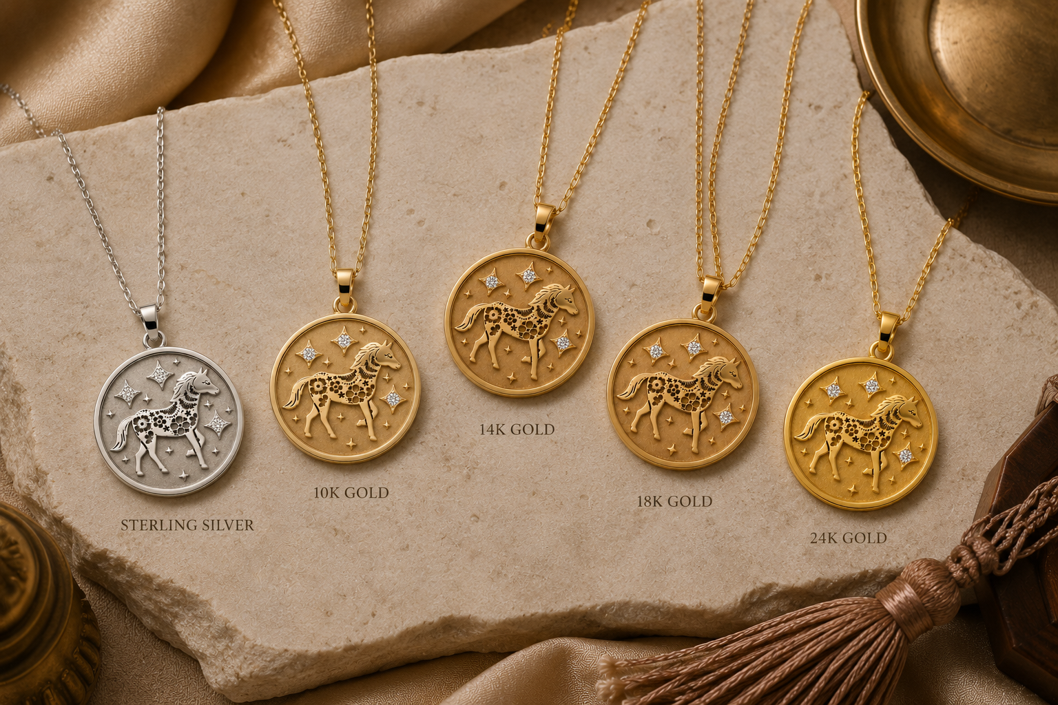 Horse (馬) Lunar Zodiac Medallion