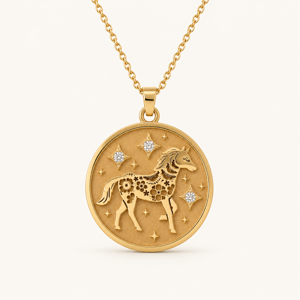 Horse (馬) Lunar Zodiac Medallion