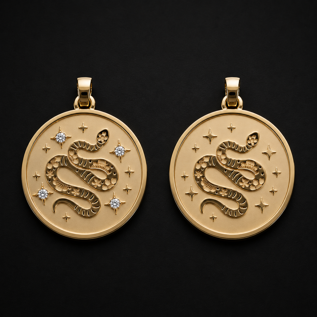 Snake (蛇) Lunar Zodiac Medallion
