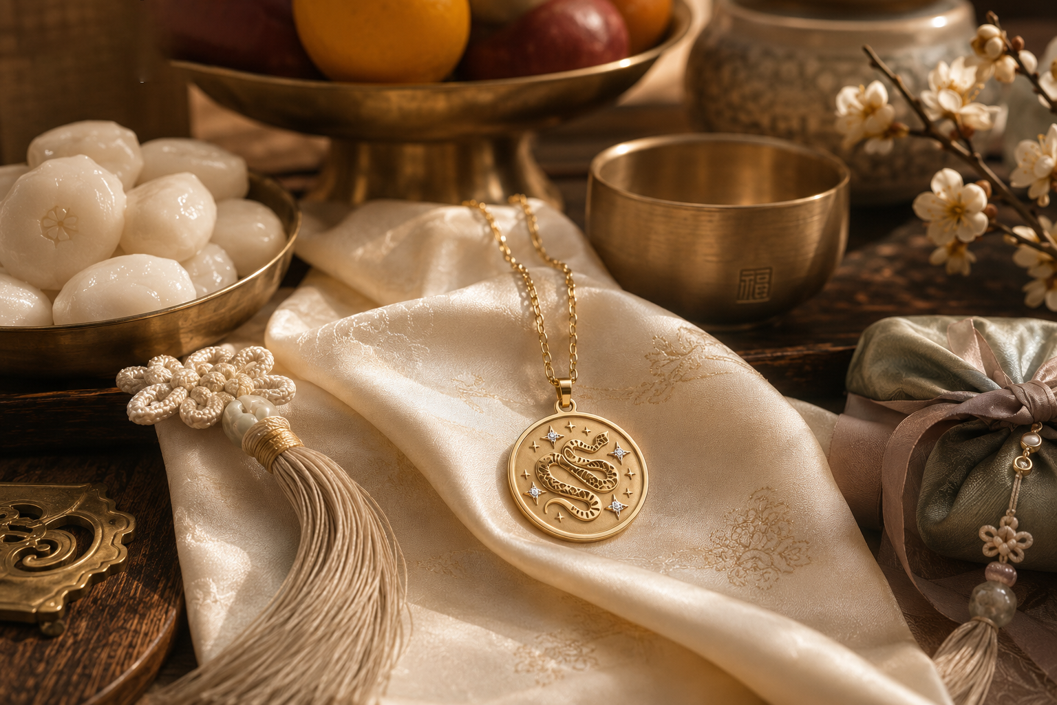 Snake (蛇) Lunar Zodiac Medallion