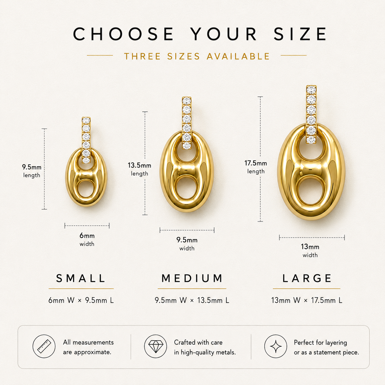 Puffed Mariner Charm with Diamond Bail