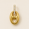 Puffed Mariner Charm with Diamond Bail