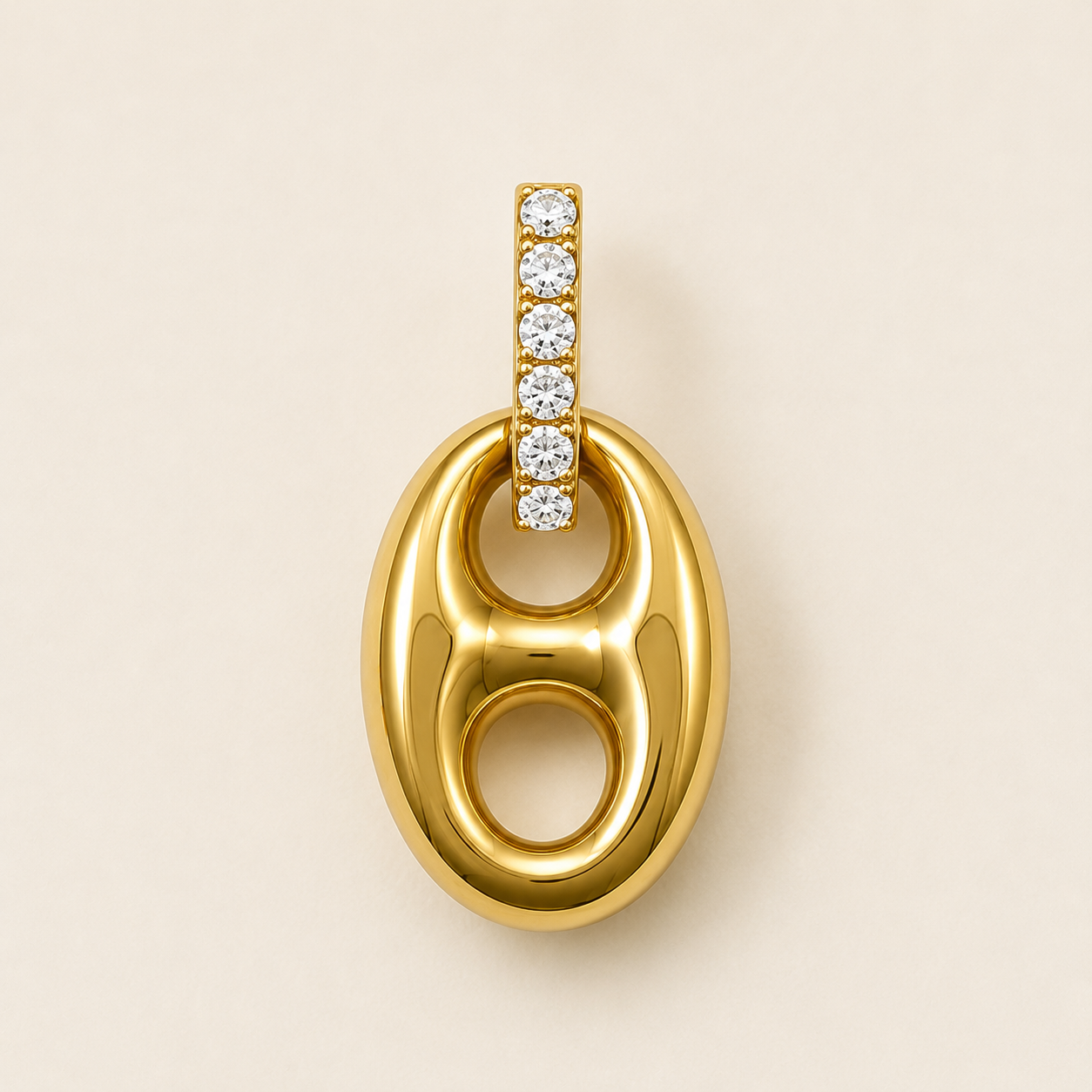Puffed Mariner Charm with Diamond Bail