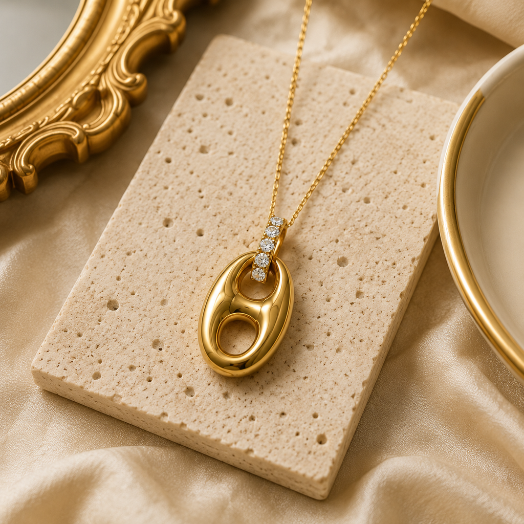 Puffed Mariner Charm with Diamond Bail