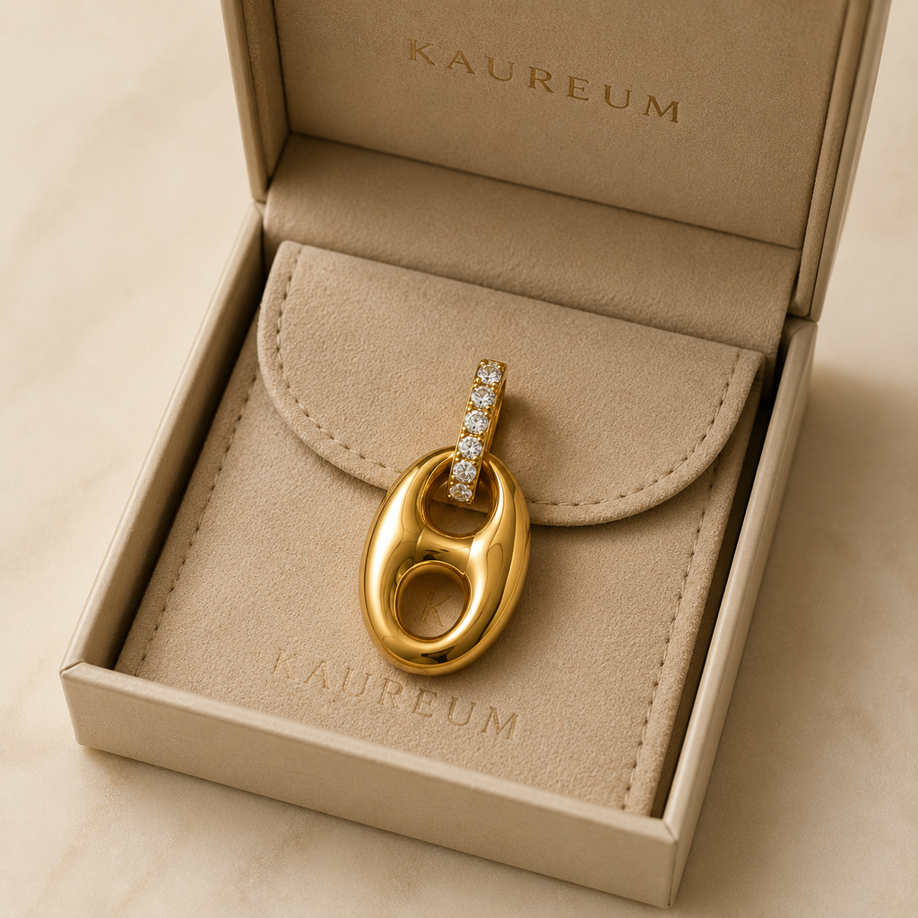 Puffed Mariner Charm with Diamond Bail