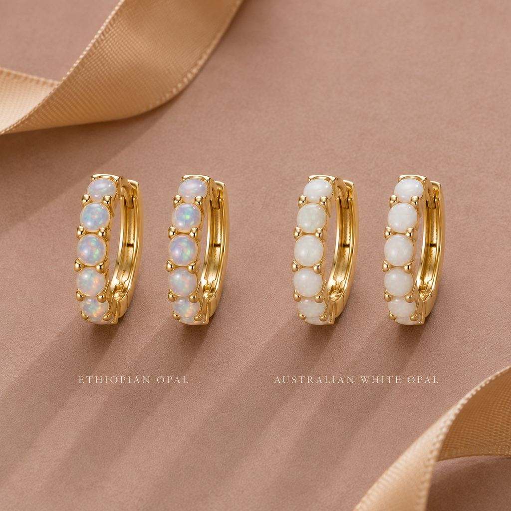 Natural Opal Huggie