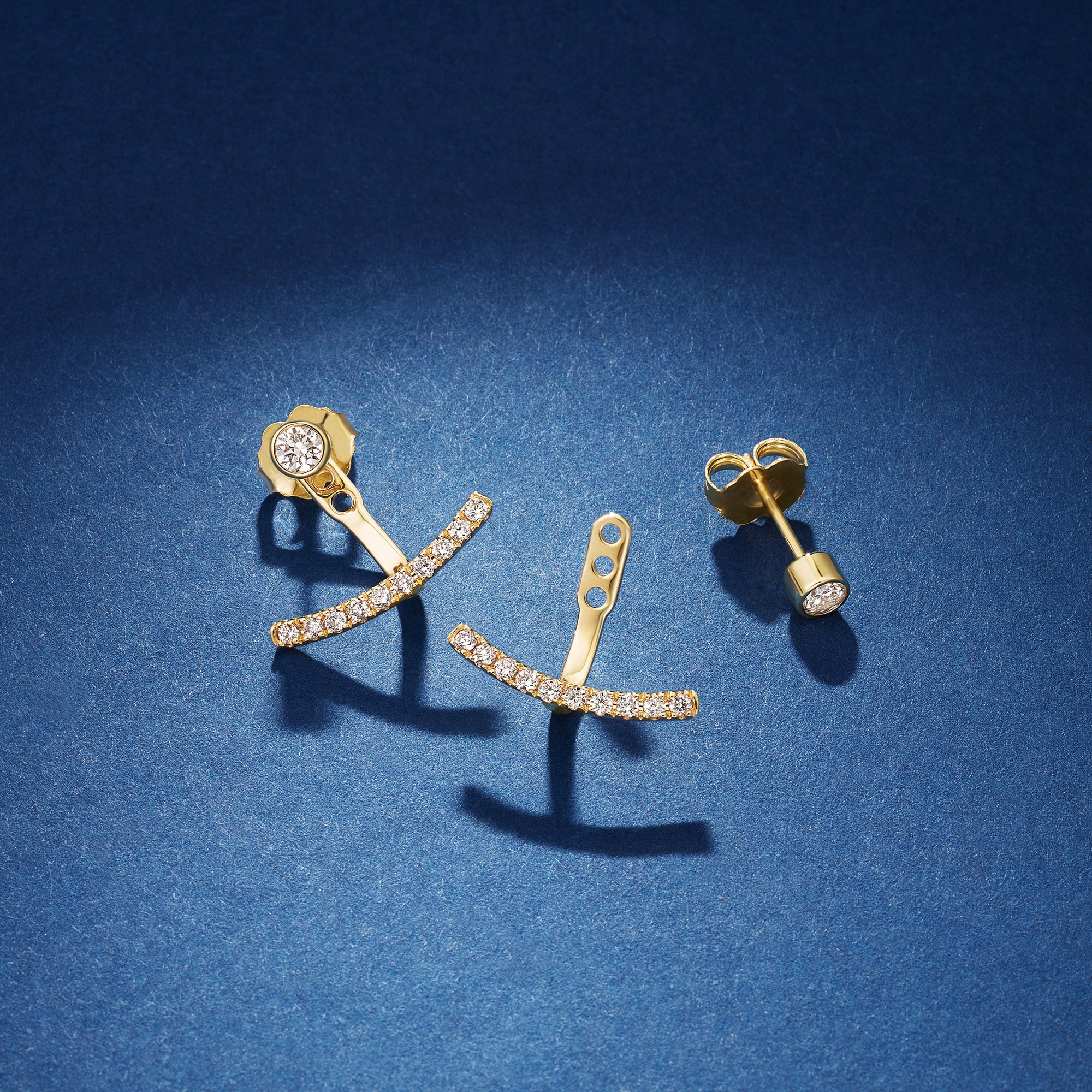 Lab-Grown Diamond Curved Bar Earring Jackets