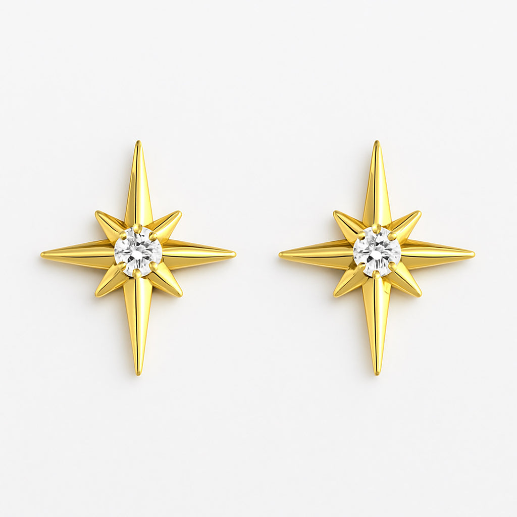 North Star Diamond Stud Earrings