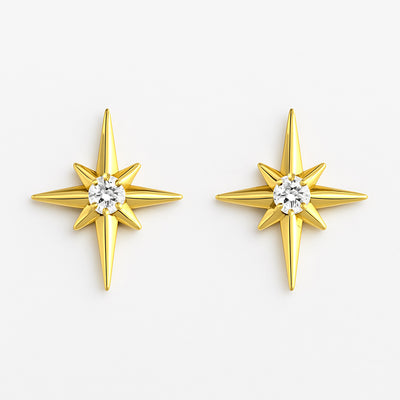 North Star Diamond Stud Earrings