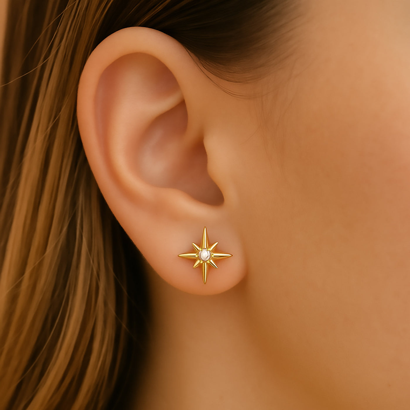 North Star Diamond Stud Earrings