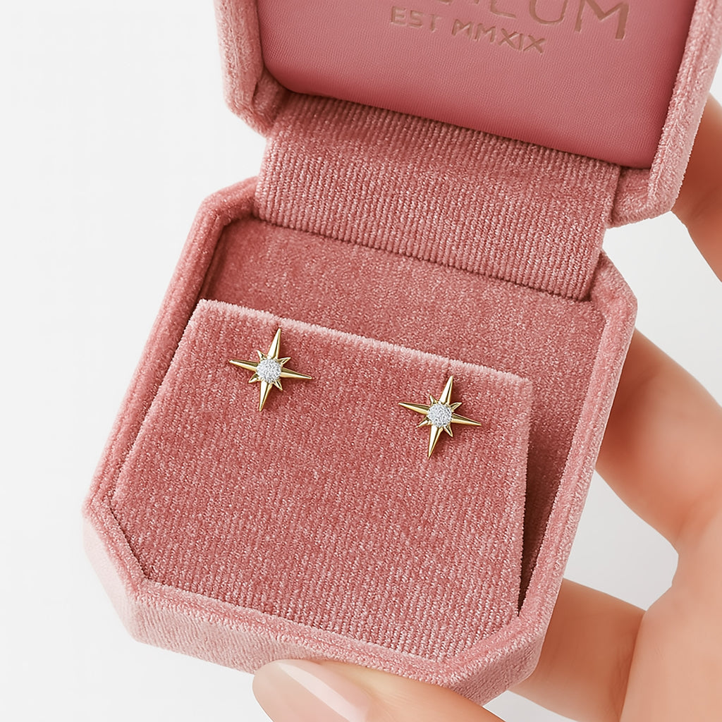 North Star Diamond Stud Earrings