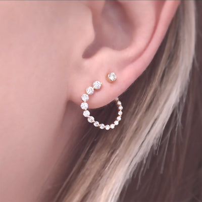 15mm Graduated Front-Back Diamond Earrings (pair)