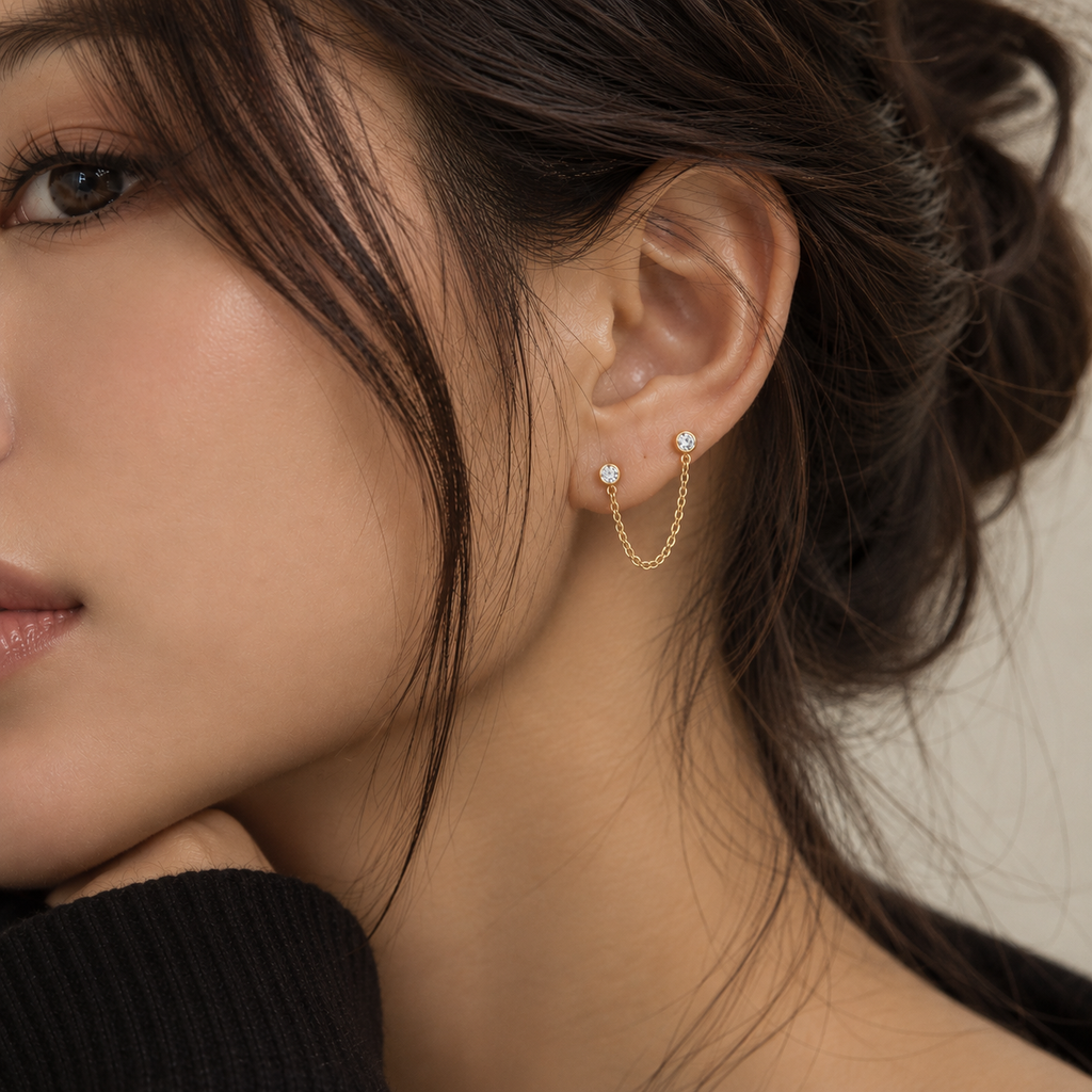 The Duet Chain Earring