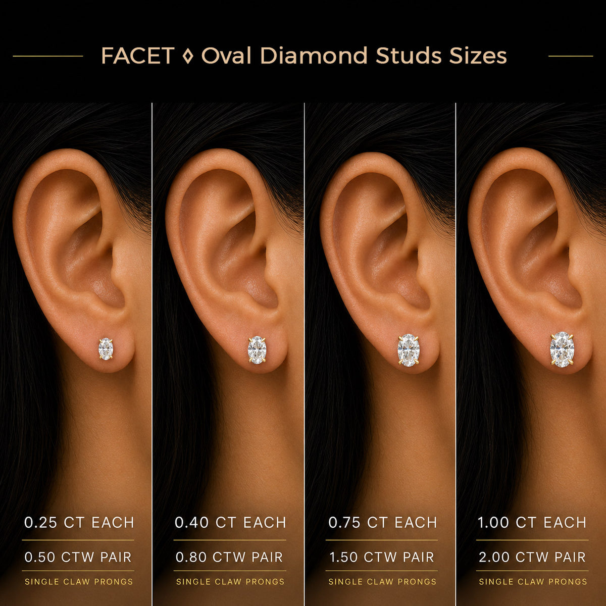 FACET ⬩ Oval Diamond Studs