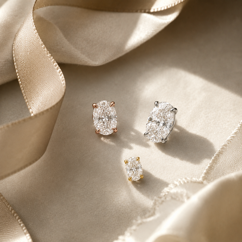 FACET ⬩ Oval Diamond Studs