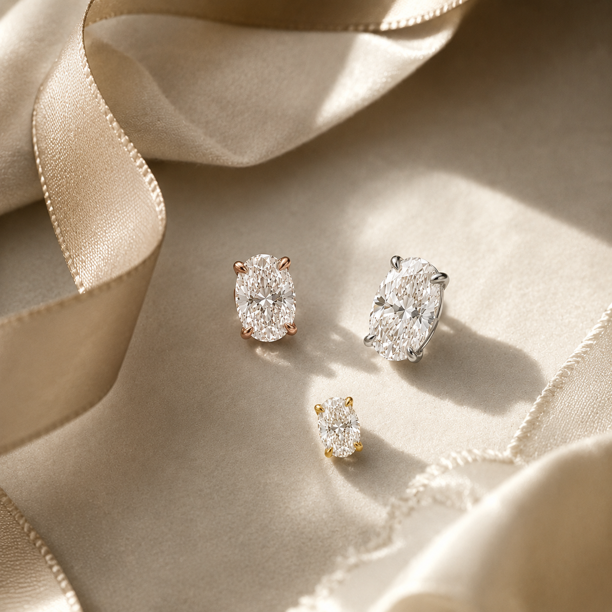 FACET ⬩ Oval Diamond Studs