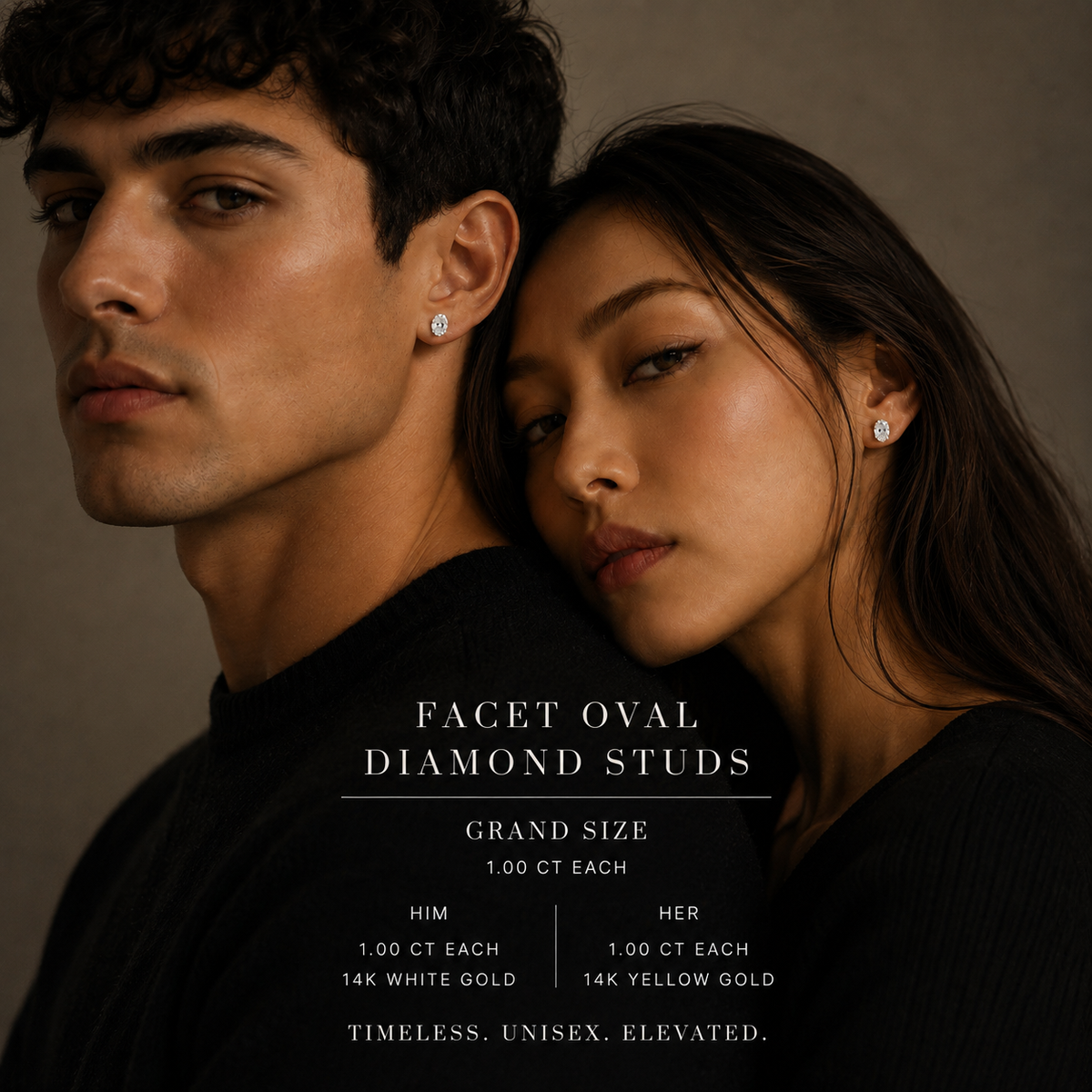 FACET ⬩ Oval Diamond Studs