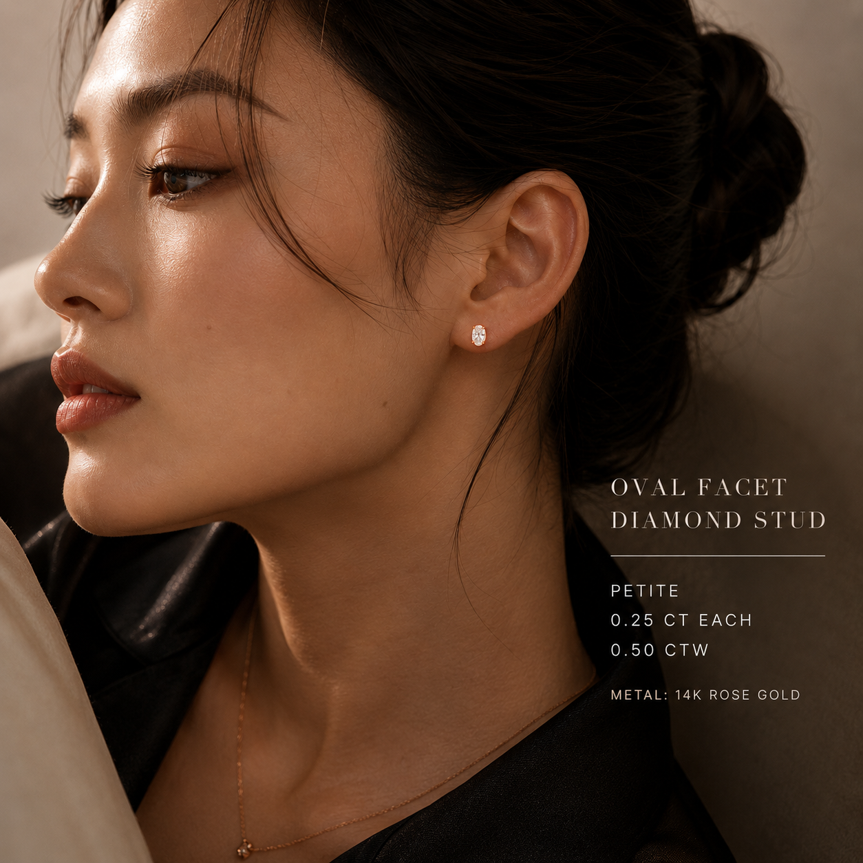 FACET ⬩ Oval Diamond Studs