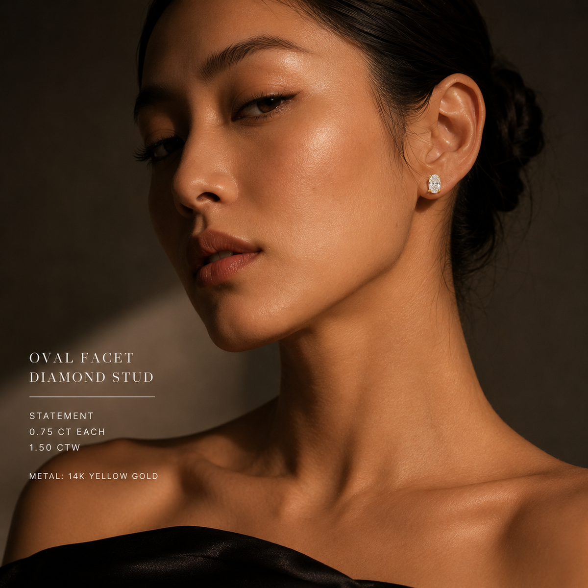 FACET ⬩ Oval Diamond Studs