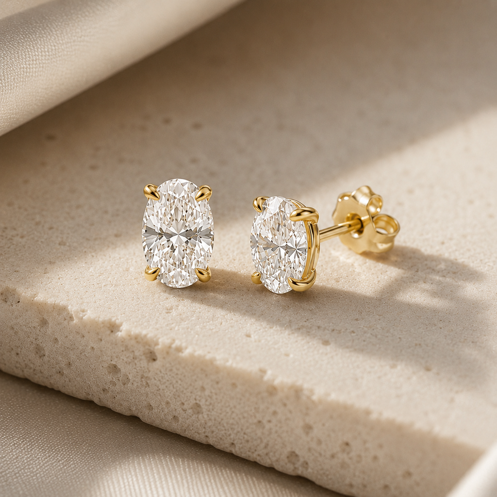 FACET ⬩ Oval Diamond Studs