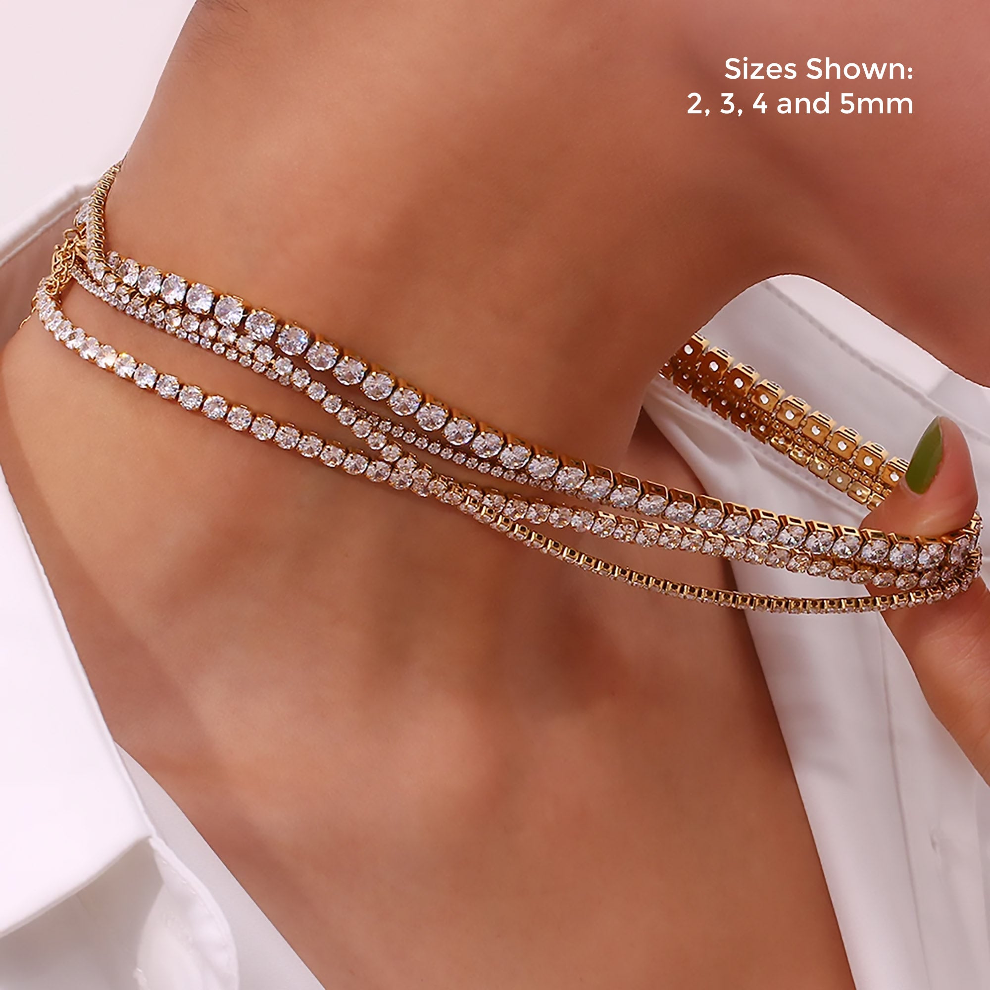 3mm Moissanite Tennis Necklace