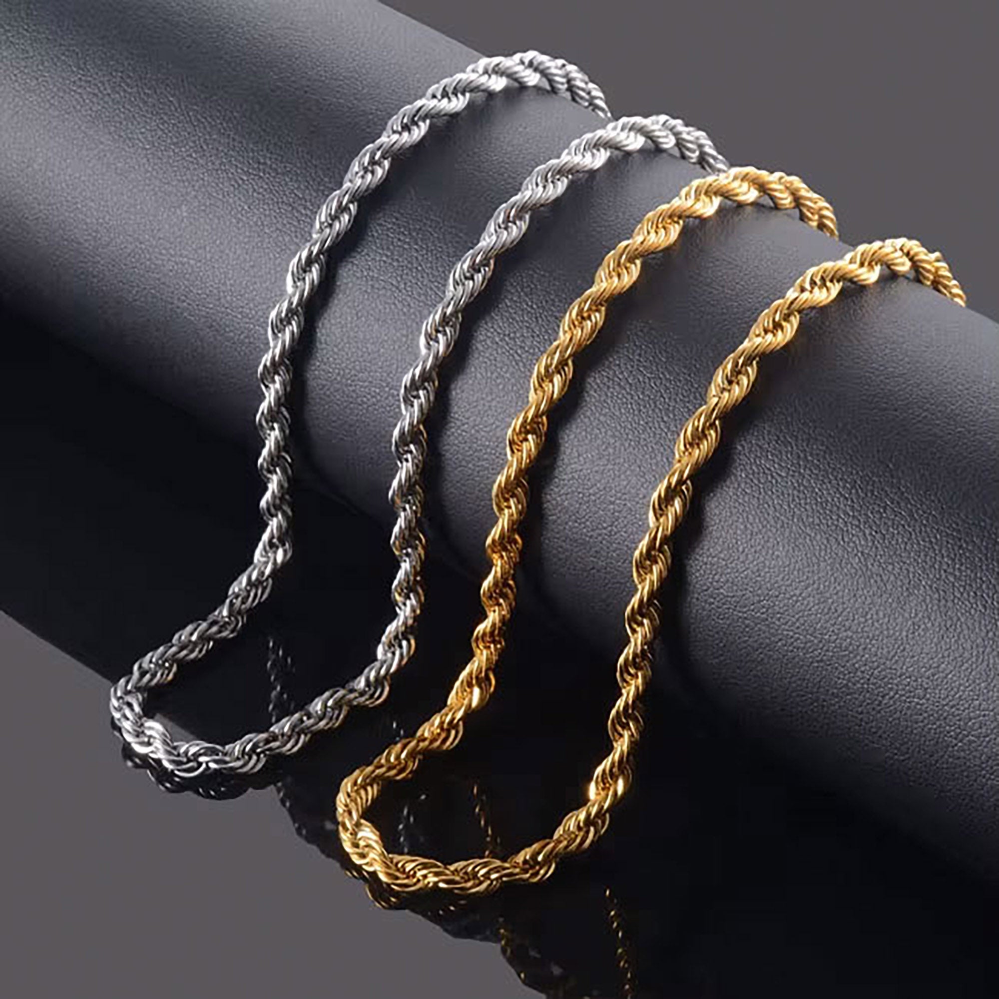 5mm Diamond-Cut Rope Chain ⟡ Lightweight